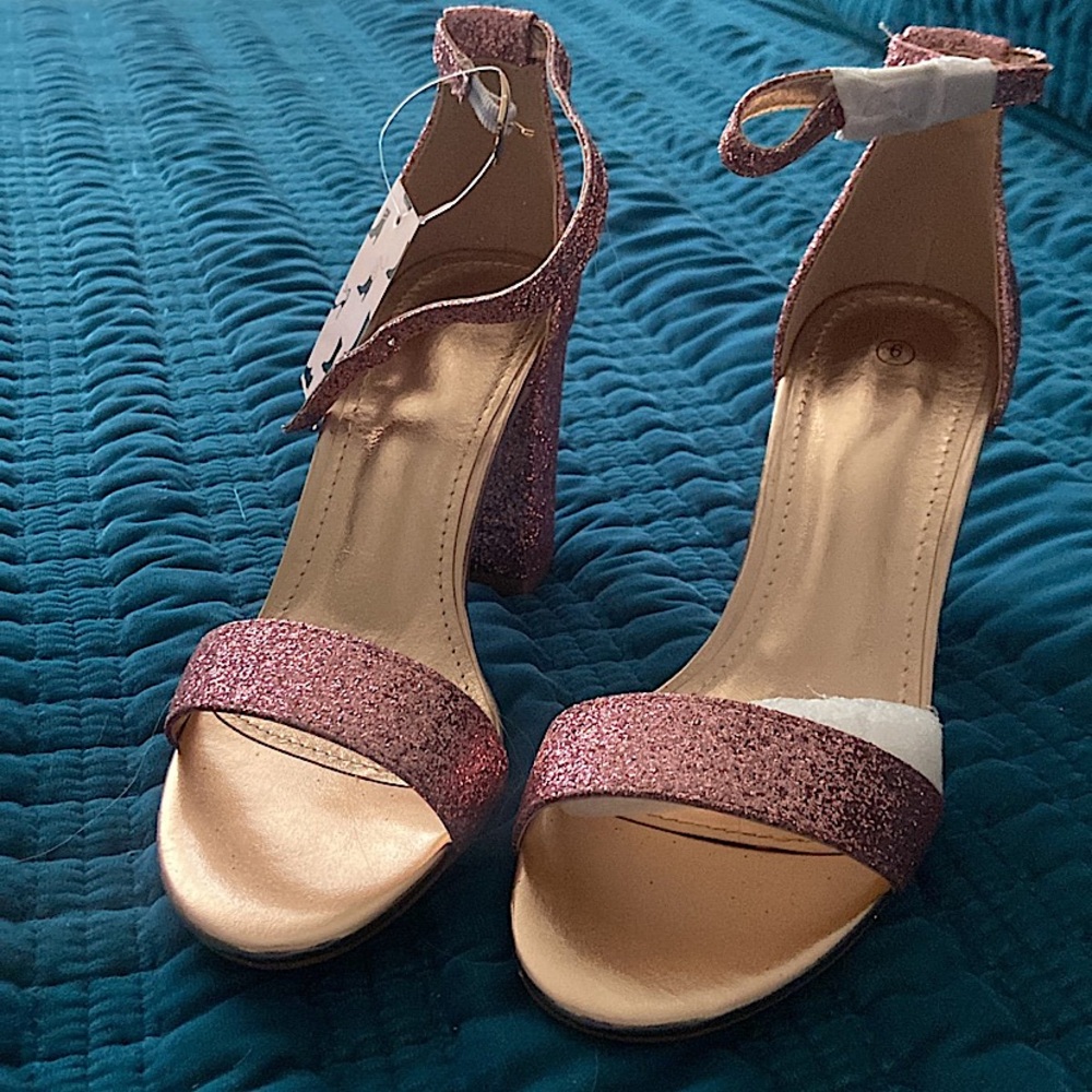 Pink/Rose Gold Sparkle Heels